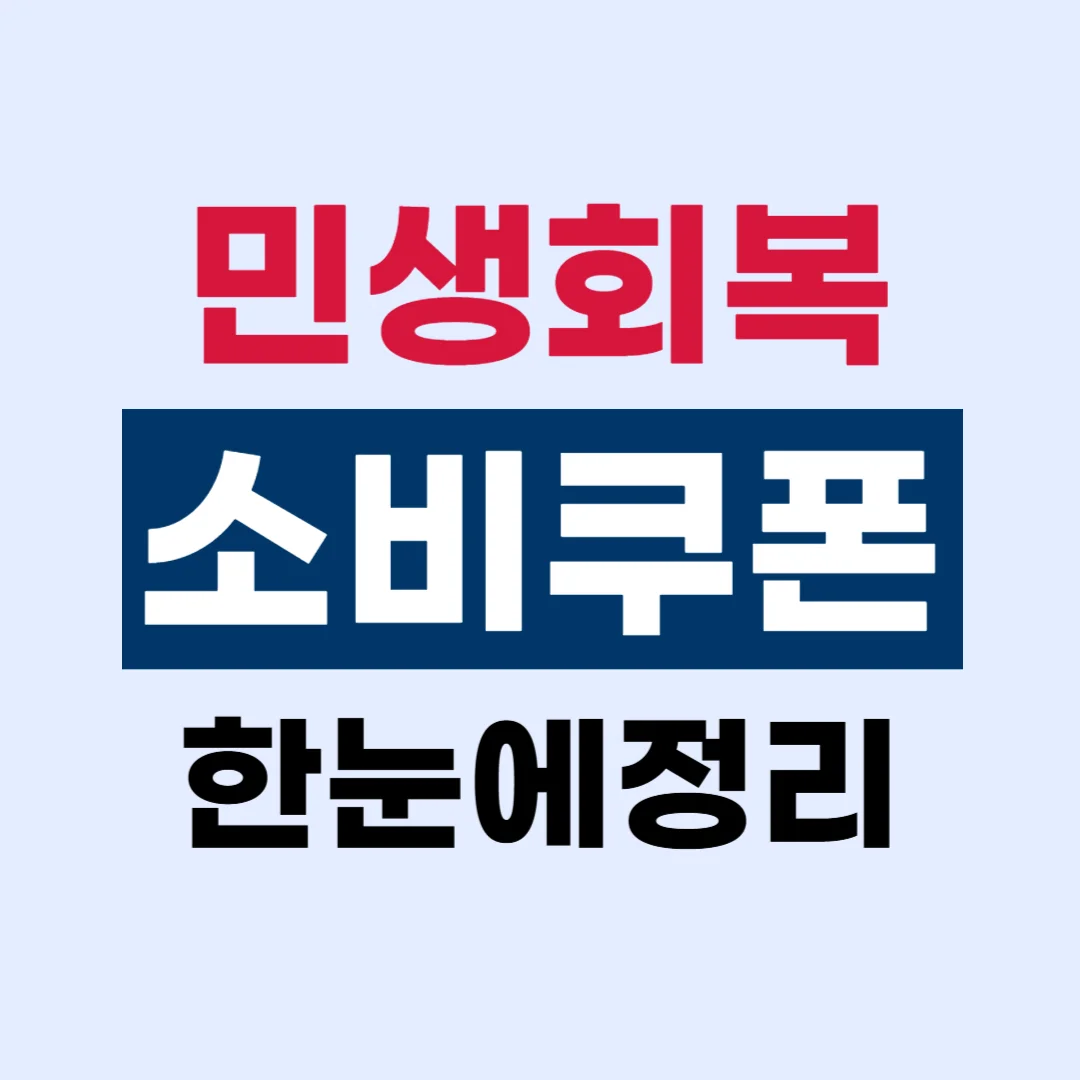 민생회복 소비쿠폰 2025 한눈에 정리