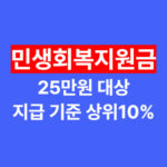 민생회복지원금 25만원 | 대상 | 지급 기준 | 상위10%