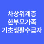 차상위계층, 한부모가족, 기초생활수급자 복지 대상 계층 완벽 정리 (2025년 기준)